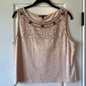 Victoria’s Secret - Size Medium - Light pink and bronze beaded tank top